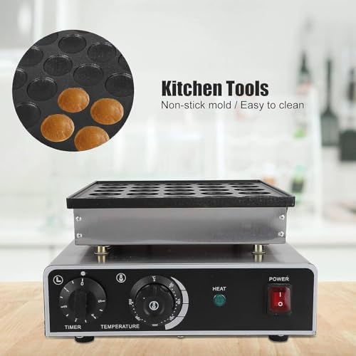 Electric Mini Pancake Maker | 25-Hole Non-Stick Baker for Dorayaki, Muffins & Waffles