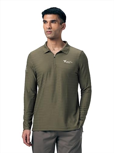 Image of TECHNOSPORT Men's Slim Fit Full Sleeve Polo T-Shirt with Collar, MATPIQ Quick Dry Moisture Wicking Polo Tee for Gym Sports Golf and Casual Wear