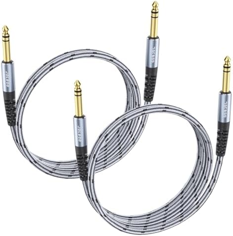 JOLGOO 1/4 Inch TRS Instrument Cable 3.3 FT 2-Pack, Quarter inch Audio Cable, 6.35 Balanced Interconnect Line for Electric Guitar, Bass, Keyboard, Mixer, Amplifier, Speaker, Electric Mandolin JOLGOO 1/4 Inch TRS Instrument Cable 3.3 FT 2-Pack, Quarter inch Audio Cable, 6.35 Balanced Interconnect Line for Electric Guitar, Bass, Keyboard, Mixer, Amplifier, Speaker, Electric Mandolin