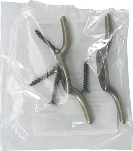 The Hillman Group Hardware Essentials 852714 Rope Cleat Antique Brass 2-1/2" - 2 Pack #TOP4