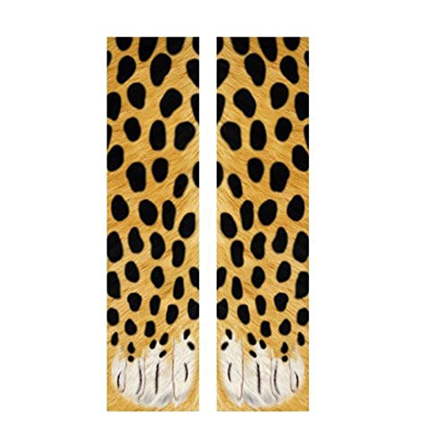 Rehomy Unisexe Adulte Enfants 3D Animal Patte Chat Mignon Pieds Tigre Imprimer Pied Sabot Équipage Chaussettes Chaussettes Élastiques Polyester Riche Confortable Respirant Chaussettes Thermiques Haute Cover
