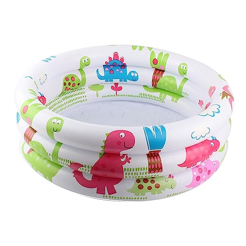 Dualoai Piscine Gonflable Dinosaure pour Enfants, Piscine Dino, Pataugeoire Ronde pour Bébé pour L'extérieur et L'intérieur, Boule de Billard/pêche/Centre de, 60CM