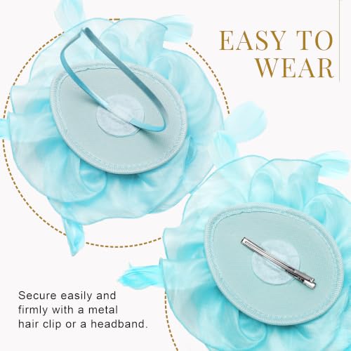 Image of DRESHOW Fascinators Hat Tea Party Headwear Ribbons Feathers on a Headband and a Clip for Women