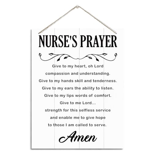 Nurse's Prayer Sign - Rustic Hanging Wood Plaque, Christian Themed
