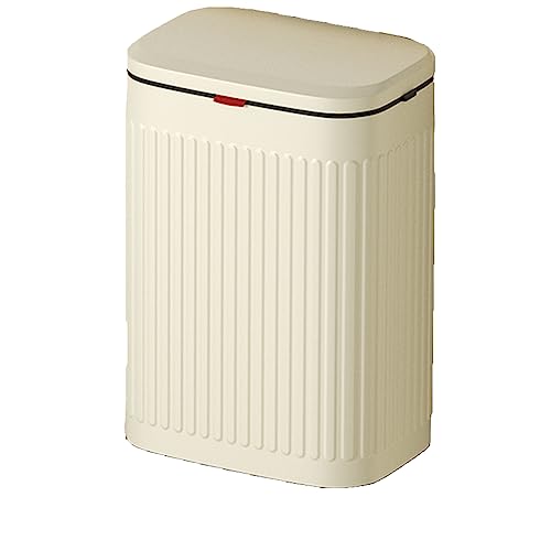 Wall Mounted Trash Can with Lid Foldable 8L Kitchen Compost Bin for Countertop or Under Sink Space-Saving Waste Bin for Bathroom Bedroom Office - Beige