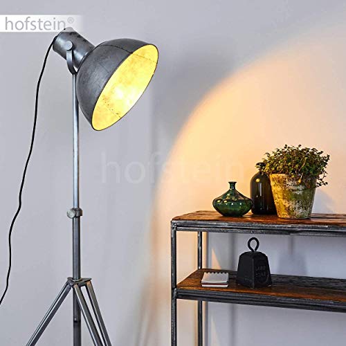 Preisvergleich Produktbild Raelf Retro Industrieflutlicht Stehleuchte im Grau Metal, Industrial Wind Projektionslampe Stativ Stehlampe Wohnzimmer Schlafzimmer Sofa Leselampe, 1 x E27.25W