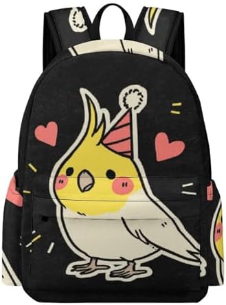 Bird Backpack for Daily Use: Which One Will Transform Your Routine? 4 PPANGI School Backpack for Students – Cute Cockatiel Party Design, Lightweight & WaterResistant Bookbag for Everyday Use, Yellow Bird with Hat Backpack