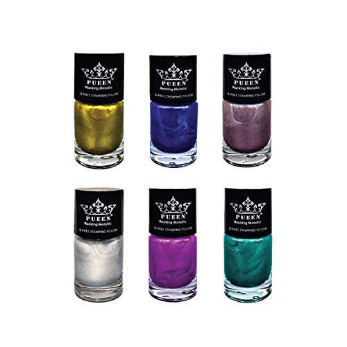 PUEEN Rocking Metallic Stamping Nail Polish Set of 6