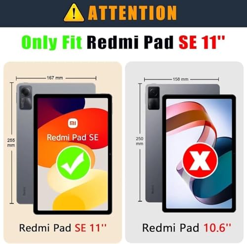 Image of CASEOUS Flip Cover Back Case for Xiaomi Redmi Pad SE 11 Inch, PU Leather Case, 360 Rotatable Multi-Angle Protection Stand Protective Case (Pink, Redmi Pad SE 11 Inch)