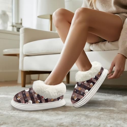chaqlin Women's Christmas Slippers Platform Women Slippers Slip on Fluffy Fleece Lined House Shoes for Indoor Outdoor4