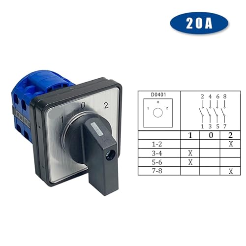 Interruptor de leva giratorio YMW26-20A de 2 polos y 3 posiciones para cuadro eléctrico 2