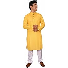 Men's Neck Embroidery Cotton Solid Indian Kurta Pajama Set Mandarin Collar Casual Fashion Gift for Men