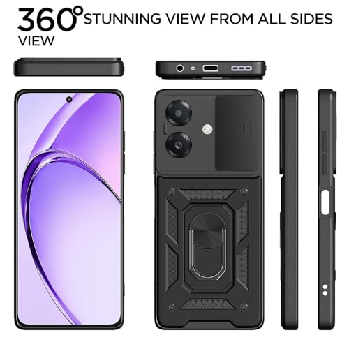 Image of AIBEX Back Cover for Oppo A3x 4G / Oppo A3 5G / Oppo A3x 5G | D10 Tough Armor Case | Sliding Camera Shield | 360 Protection | Kickstand Ring Holder | Military-Grade Shockproof Bumper Case