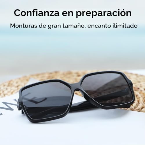 Miniatura 2 de Dollger Gafas De Sol De Gran Tamaño Uv400 Gafas Cuadradas Para Mujer Azul