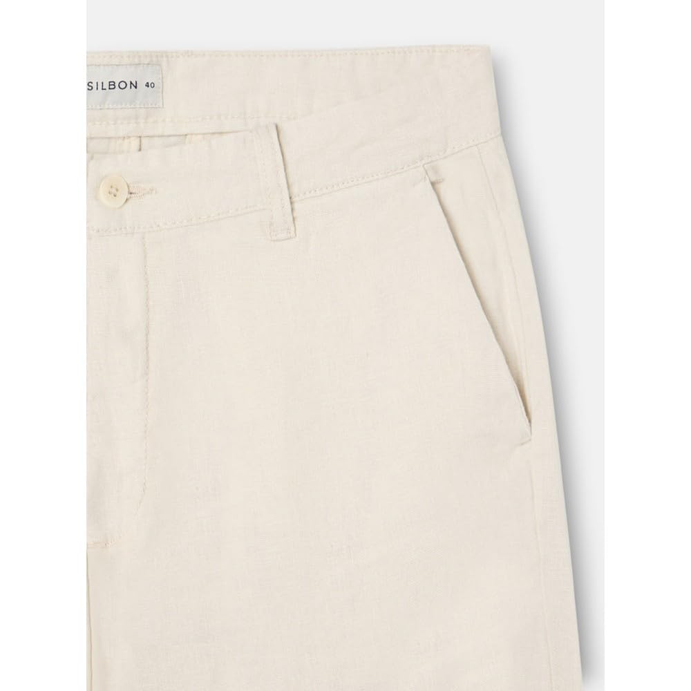 SILBON Pantalon Sport Chino Lino Beige - Pantalones Hombre