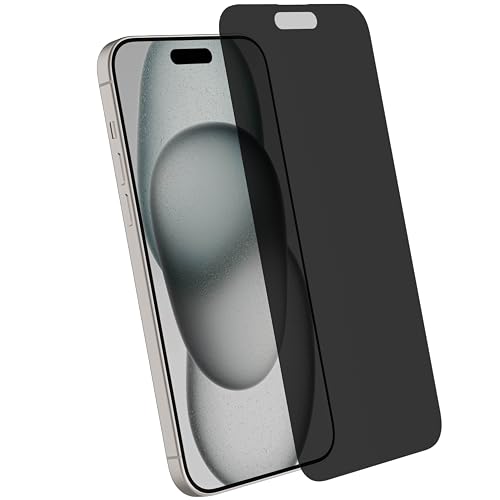 Image of Ghostek Screen Protector for iPhone 15 Plus, Full Coverage Tempered Glass Film, 9H Hardness, Easy Installation, HD Clear Glass Protector for Apple iPhone 15 Plus (6.7-Inch, Privacy)
