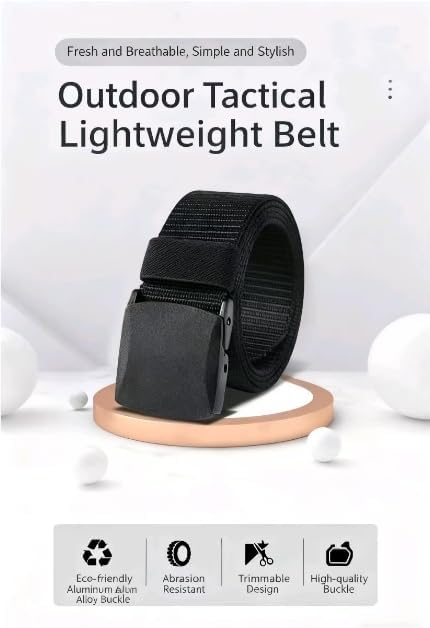 Tactical Belt for Men, Nylon Webbing with Quick Release Plastic Buckle,50" Extra Long Heavy Duty Utility Belt - Image 4