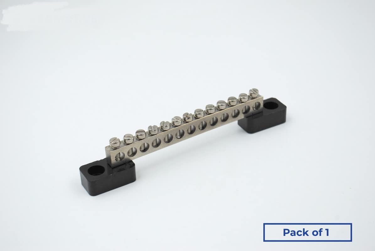 Neutral Link Grounding Bar - 12 Ways, Brass Terminal -2