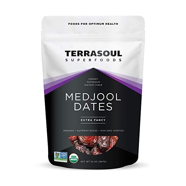 Terrasoul Superfoods Organic Medjool Dates, 2 Lbs - Soft Chewy Texture | Sweet Caramel Flavor | Farm Fresh
