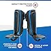 Sanabul Essential Kickboxing Shin Guards with Hook & Loop Straps Shin Pads for MMA Muay Thai and Martial Arts - Metallic Blue, S/M