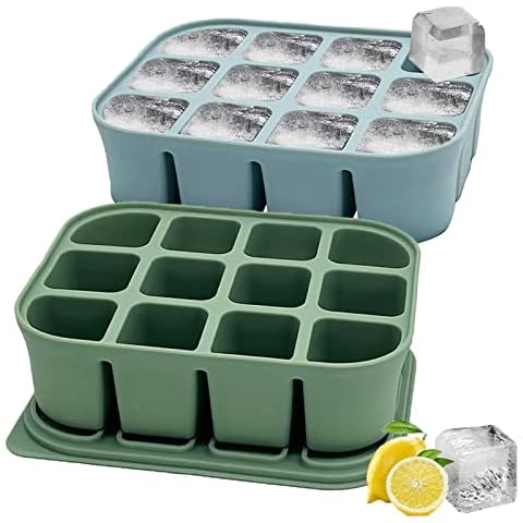 Theuwnee® Eiswürfelform Silikon, Eiswürfelbehälter Mit Deckel, Babynahrung Aufbewahrung für Butter und Baby-Snacks, Ofen und Spülmaschinenfest Cover