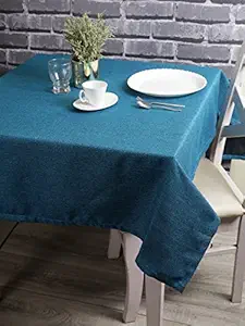 THE CONVERSION Premium Jute Linen Natural Feel Heat Resistant Solid Aqua Color Center Table Cover, 1 Pc Table Cover 40