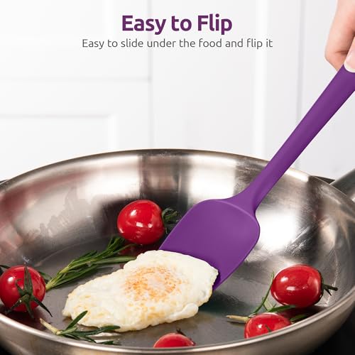 Image of U-Taste Silicone Cooking Spoons 600ºF Heat Resistant Spatula, 2Pcs, Purple