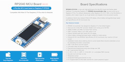 Waveshare Pico-like MCU Board Based on Raspberry Pi MCU RP2040 with 0.96inch IPS display LCD Support Most Raspberry Pi Pico Add-On Modules - Image 3