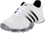  adidas Women\'s Signature Paula 2.0 Golf Shoe,White/Black/Metallic Silver,11 M US