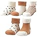 LORYLOLY Chaussettes de Cheville 5 Paires pour 0-1 1-3 Ans Bébé, Coton Natrual épais Chaud et Confortable, Chaussettes Thermiques D'hiver pour Enfants Toddler Nouveau-né