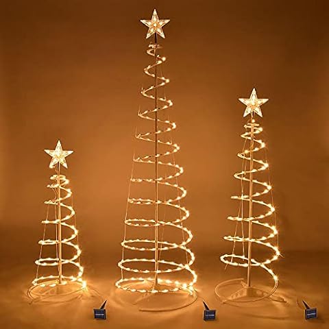 Queens of Christmas 3 Pack of Spiral Trees with Warm White LEDs (LED-3PK-SPTR-WW) Cover