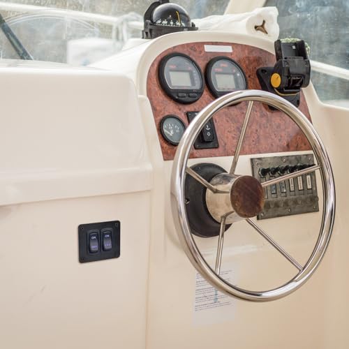Image of Rocker Switch Panel, 1 Gang Toggle Switch Panel 12V, Wateroproof 5Pins Boat On-Off Switch, Automotive Replacement Toggle Switches, Marine Light Switch for Marine Boats ATVs Trailers 1PCS