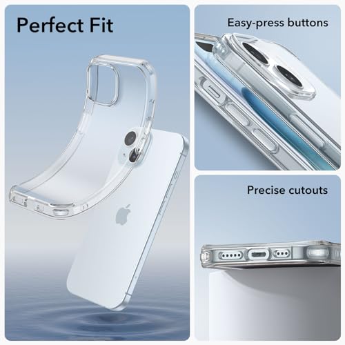 Image of ESR for iPhone 15 Case, Clear Shockproof Thin Cover, Yellowing-Resistant Slim Transparent TPU Phone Case, Zero Series, Clear