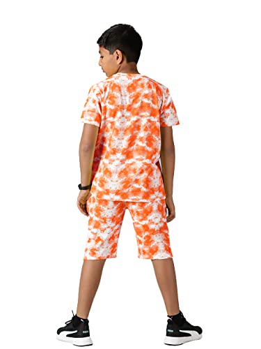 Image of KiddoPanti Boys Tie & Dye Print Tee & Shorts Set