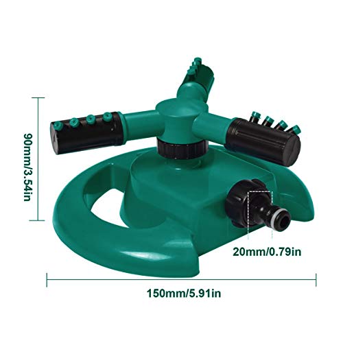 VILLCASE Aspersor de Gramado Aspersor de Jardim - Aspersor AutomÃ¡tico de Ãgua para Gramado 360 Grau