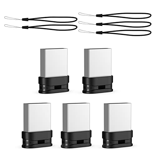 Image of K&ZZ 32GB Ultra Slim Flash Drive 5 Pack 32 GB Mini USB Flash Drives with Portable Lanyard 32G Small Memory Stick USB Drive Thumb Drives, Black