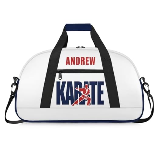 Sporttasche für Kampfsport-Training, personalisierbar, Taekwondo, Karate, Boxen, Turnbeutel für Männer und Kinder, Karate, Marineblau, 19.7" x 9.7"x 11", Klassisch