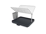 Joseph Joseph Y-Rack - Space saving 2 Tier Dish Drainer Rack with self-draining utensil pot and spout, Grey - Image 7