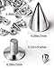 200 Sets 9.5mm Spikes for Clothing, Studs and Spikes for Crafts, Metal and Silver Cone Spikes, Punk Spikes with Storage Box by MoHern