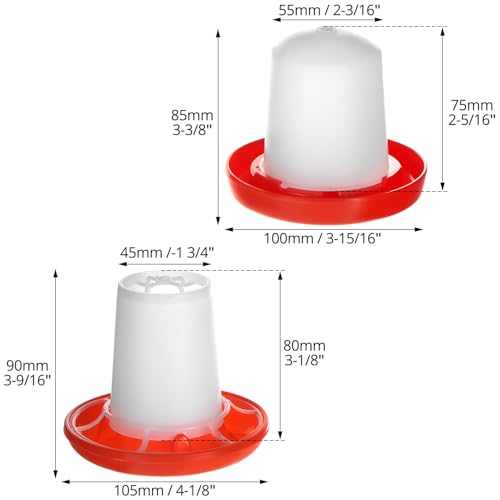 Qwork® Abbeveratoio E Mangiatoia Per Pulcini - 160Ml&160G - Per Polli E Piccolo Pollame - Plastica Resistente, Facile Da Pulire - 6