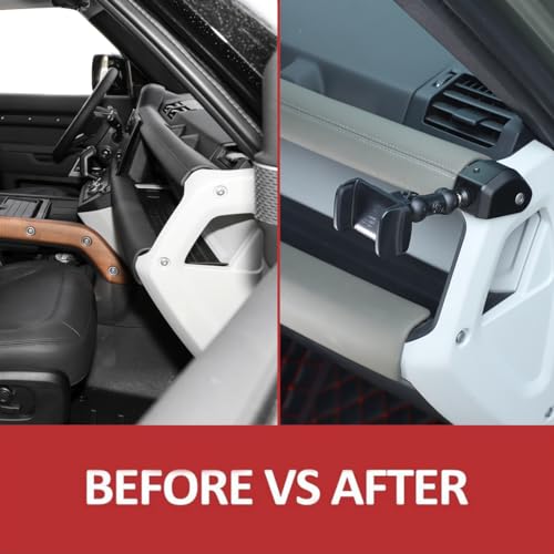 JONKOKO Alumium Alloy Dashboard Side Mobile Phone Holder Trim Compatible with Land Rover Defender 90 110 130 2020-2024 Car Central Control Car Phone Mount (Style A, Right)