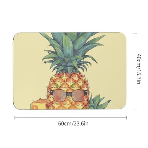 Tapis absorbant l'eau et antidérapant avec motif ananas rigolo pour entrée séchante - 4