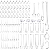 Vellibring 100 pcs Christmas Teardrop Ornaments 6 Styles Clear Acrylic Hanging Raindrop Decoration Christmas Crystal Chandelier Pendant for Christmas Tree Decor Winter Party Wedding Supplies