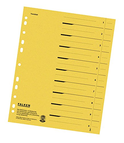 Preisvergleich Produktbild 100 FALKEN Trennblätter / gelb / 230 g / m² / DIN A4