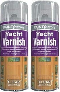 2 x All Purpose Yacht Varnish 400ML - Professional Gloss Finish Spray Wood Color Paint
