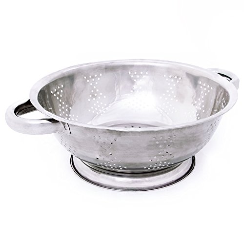 Kÿchen Rust Proof Stainless Steel Kitchen Colander For Straining, Steaming, Draining & Rinsing (11- Inch) #TOP1
