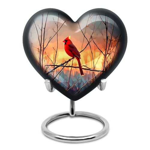 Image of Cardinal Bird Urn - Keepsake Urn for Human Ashes Adult Female Mom - Burial Urns - Small Funeral Urns for Human Ashes Adult Women - 3 Inch