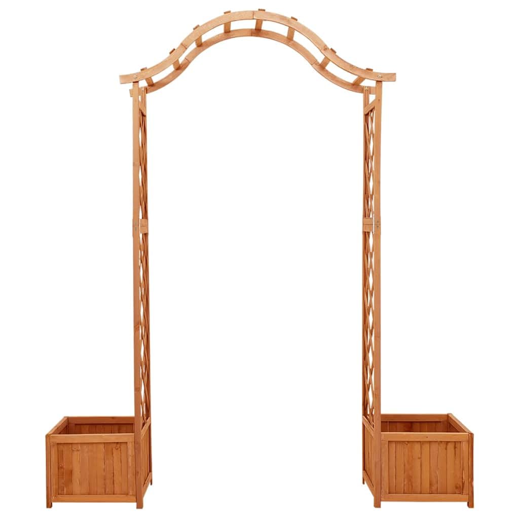 vidaXL Pergola ogrodowa z donicami, lite drewno jodłowe