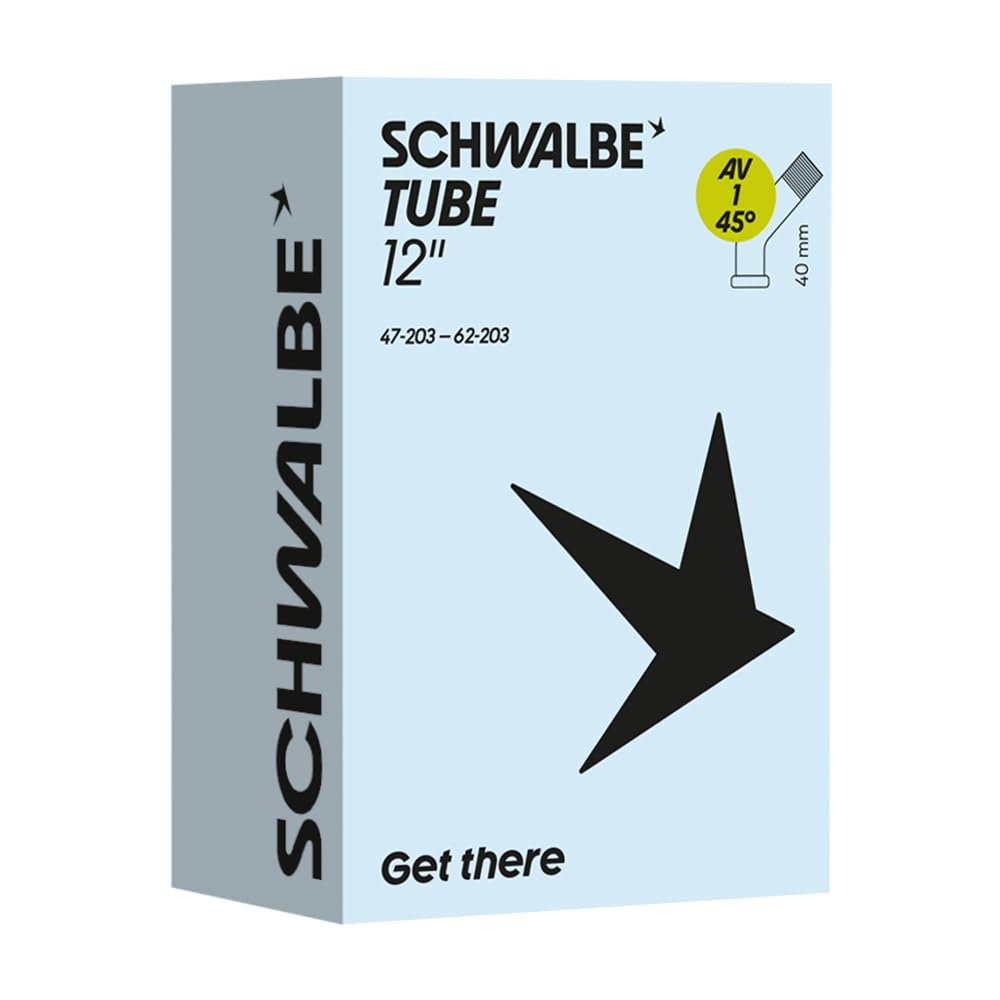 Schwalbe AV1 Inner Tube, Black, 12x1.75-2.25 (47/62-203), 45° Angled Valve