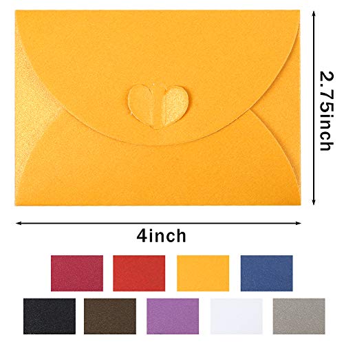 Hansgo Mini Christmas Gift Card Envelopes, 100Pcs Thanksgiving Cute Envelopes Mini Assorted Colors Gift Card With Heart Shaped Clasp For X-Mas Thanksgiving Festival Holiday #TOP1
